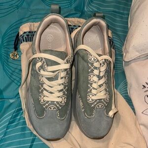 Tory Burch Green and Cream Sneakers